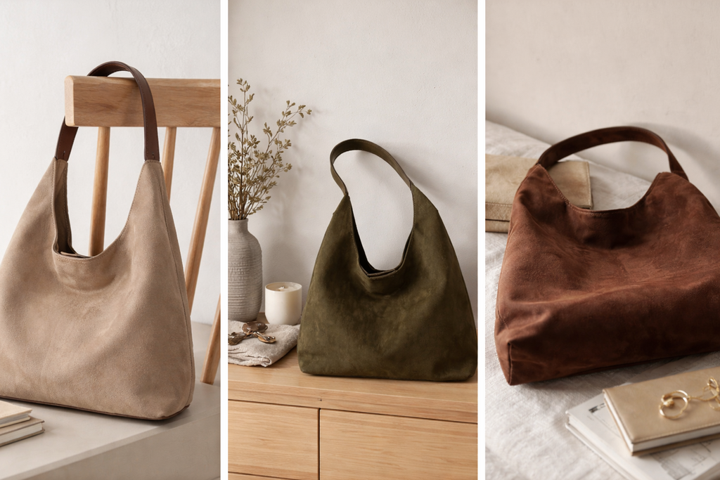 Suede Soft Slouch Hobo Bag